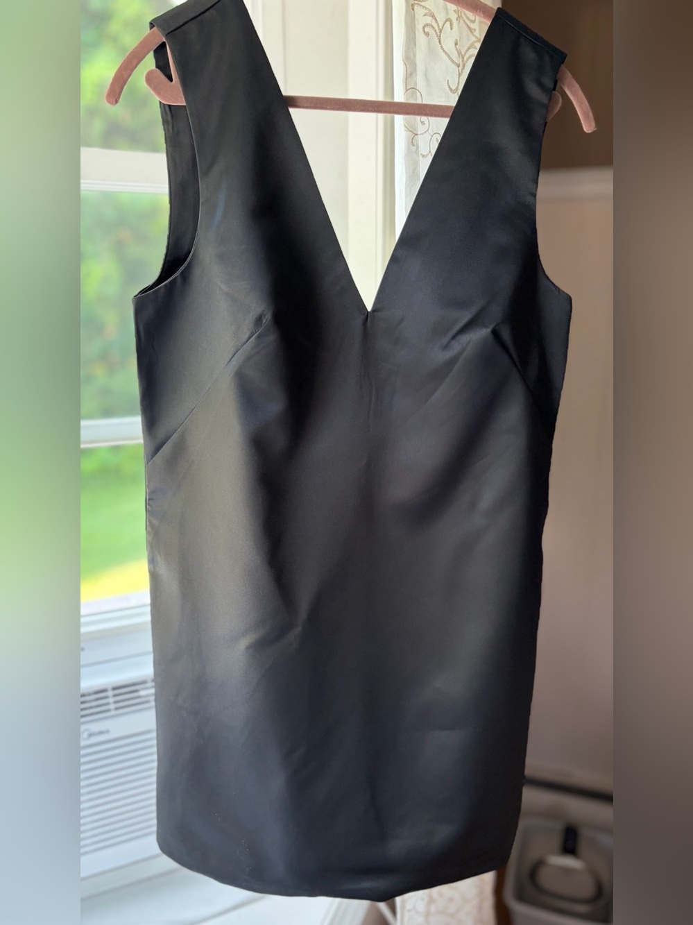 Abercrombie Fitch Plunge Bow Back Little Black Mini Shift Party Dress Sz M NWOT